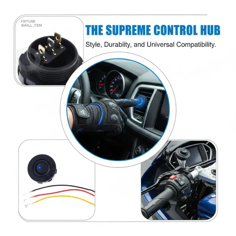 Round LED Switch 16A 12V DC ON/Off SPST 3Pin For Car Truck Dashboard Dash Rocker Boat Marine Off-Road Vehicle Control Oasis Select