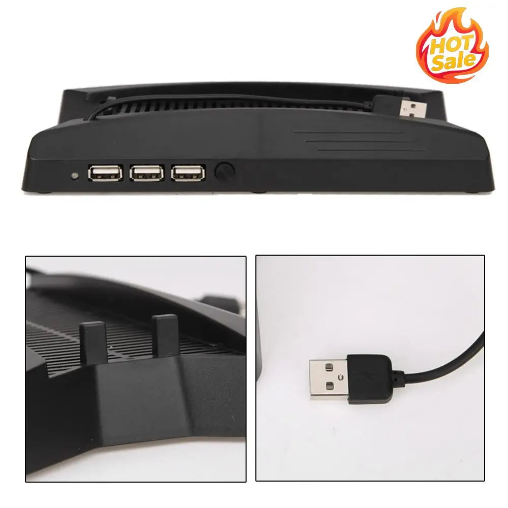 Vertical Cradle Base Display Holder Practical Classic Delicate Texture Cooling Fans USB HUB for PS4 Pro Controller Oasis Select