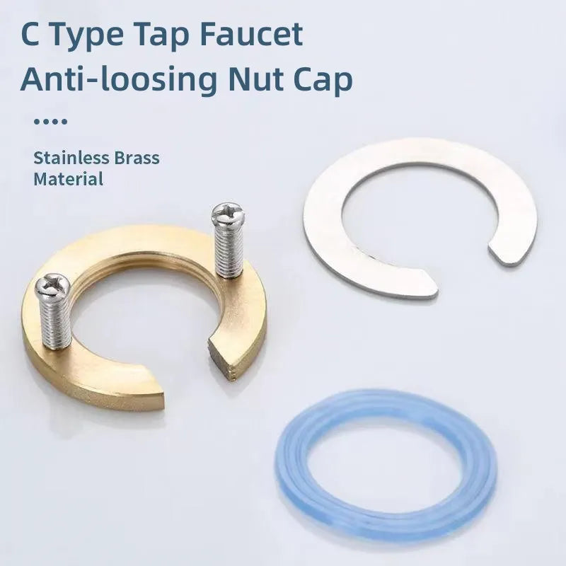 C Type Tap Faucet Anti-loosing Nut Cap Kitchen Fixing Fitting Kit Home Wash Basin Tool Fastening Circlip Washer Fixture Parts Oasis Select