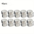 40 Pcs Tire Valve Cap with O Rubber Ring Plastic Chrome Dust Proof Covers Universal Cars Bicycle Trucks Motorcycles Accessories Oasis Select 40 pcs