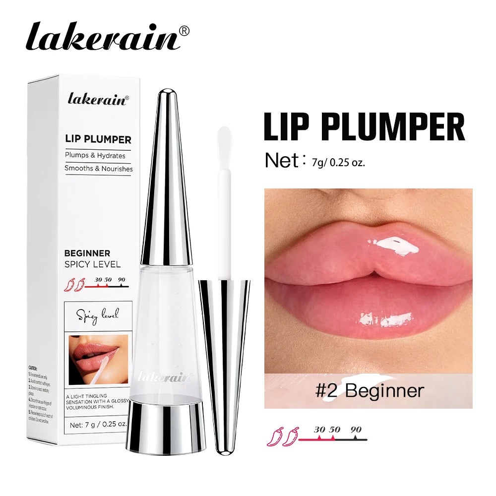 Lakerain Lip Plumper Deep Hydration Long-Lasting Nourishment High-Shine Gloss Shining Voluminous Finish Lip Moisturizing Liquid Oasis Select Beginner
