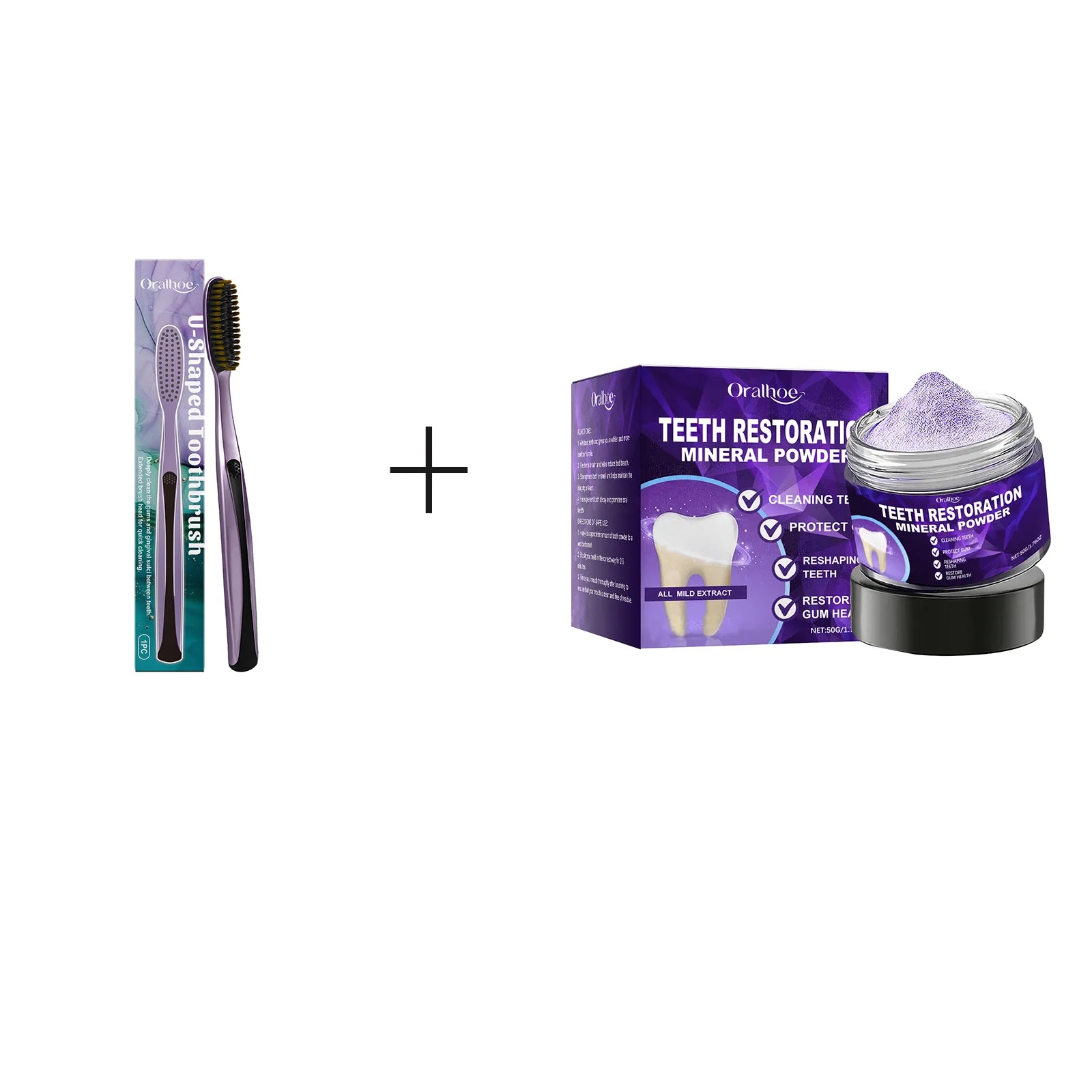 Oralhoe Purple Tooth Whitening Powder 50g – Fresh Breath Tooth Whitening Powder Oasis Select 50gboxed 1pc