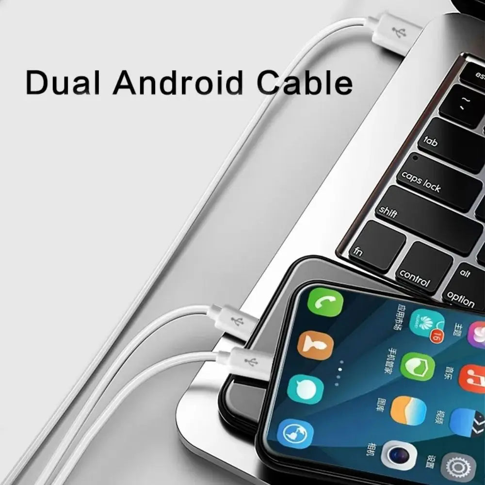 Micro USB To USB 2 Port Micro USB Cable 2 Port Y Splitter Y Splitter Charging Cable Multifunction Dual 2 in 1 Cord Cables Wire Oasis Select