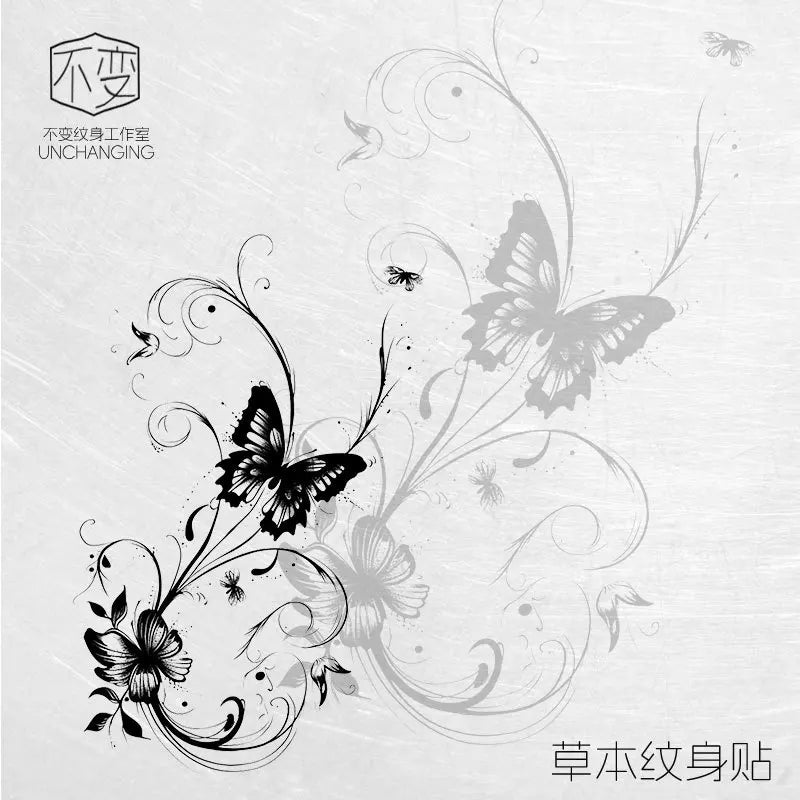 New butterfly tattoo sticker niche hottie personality realistic lasting waterproof advanced sense tattoo Oasis Select HD-006 7x12cm