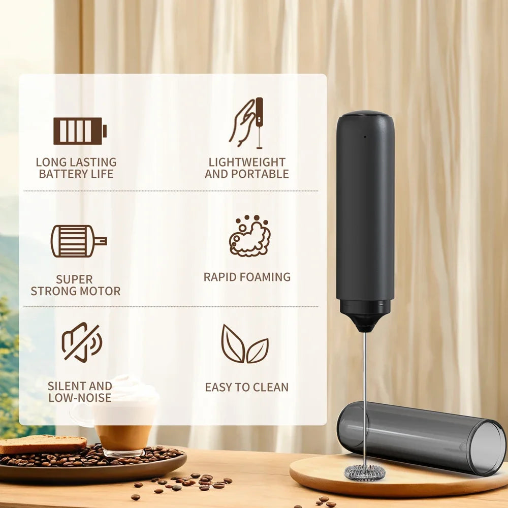 GUOHE Electric Milk Frother USB-C Rechargeable Silent Whisk