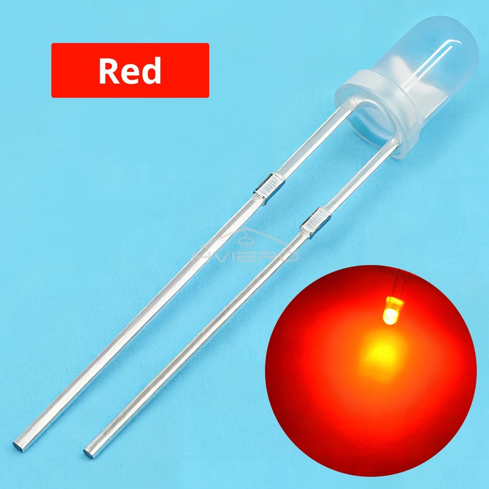 100PCS 3mm Diffused LED Diode Bulbs – 6 Colors | DIY & Decor