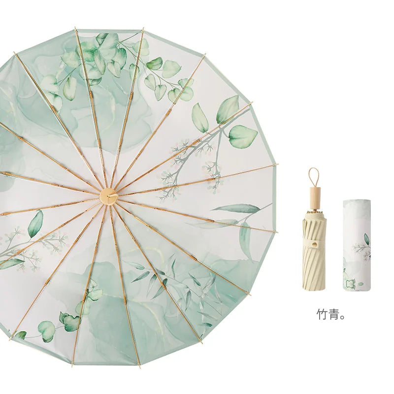 16 Bone titanium silver sun umbrella super sun protection UV umbrella sunshine and rain umbrella Oasis Select 1