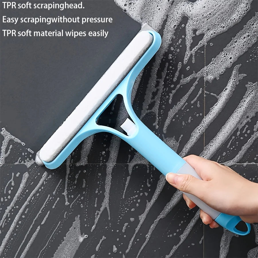 3-in-1 Glass Cleaning Tool for Home Bathroom Mirror and Windows, Water Wiper Squeegee for Shower and Glass Surfaces Oasis Select