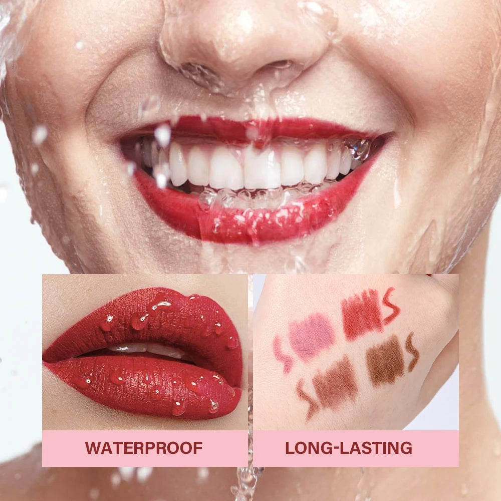 Matte Lip Pencil Waterproof Contour Brown Lip Liner Stain Hot Waterproof for Lips Permanent Lips Profiler Long Lasting Lipsticks Oasis Select