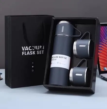 304 Stainless Steel Thermos Gift Set | 3 Lids, Hot & Cold