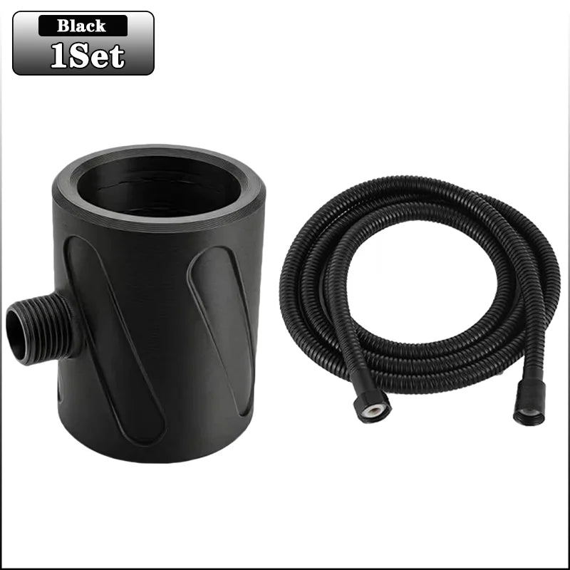 1PC 3D Printed Handheld Shower Head for Men High Pressure Spiral Nozzle Circular Massage Flushing Shower Head Accessories Oasis Select Black-1Set