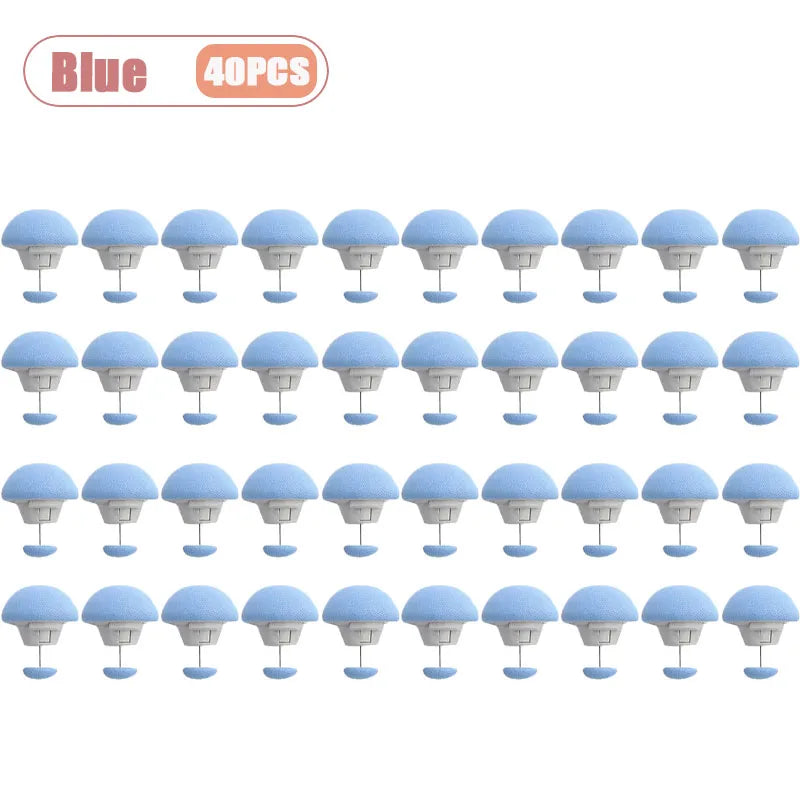 20-80PCS Mushroom Head Duvet Clip Bed Sheet Fastener No Needle Sewing Release Non Slip Ring for Quilt Cover Mattress Holder Oasis Select Blue- 40PCS