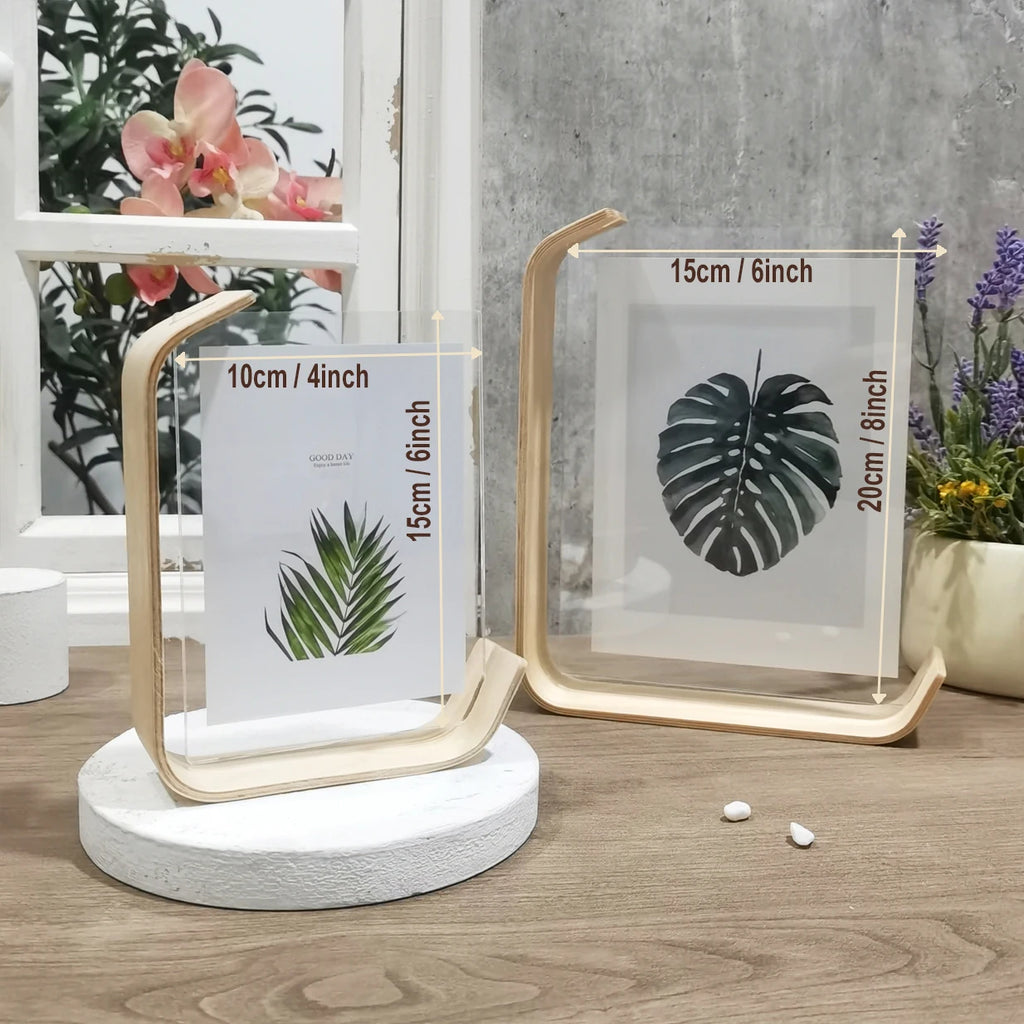 Acrylic Wooden Photo Frame Frame Calendar Double-sided Frame Photo Frames For Wedding Party Picture Frame Home Decor Oasis Select