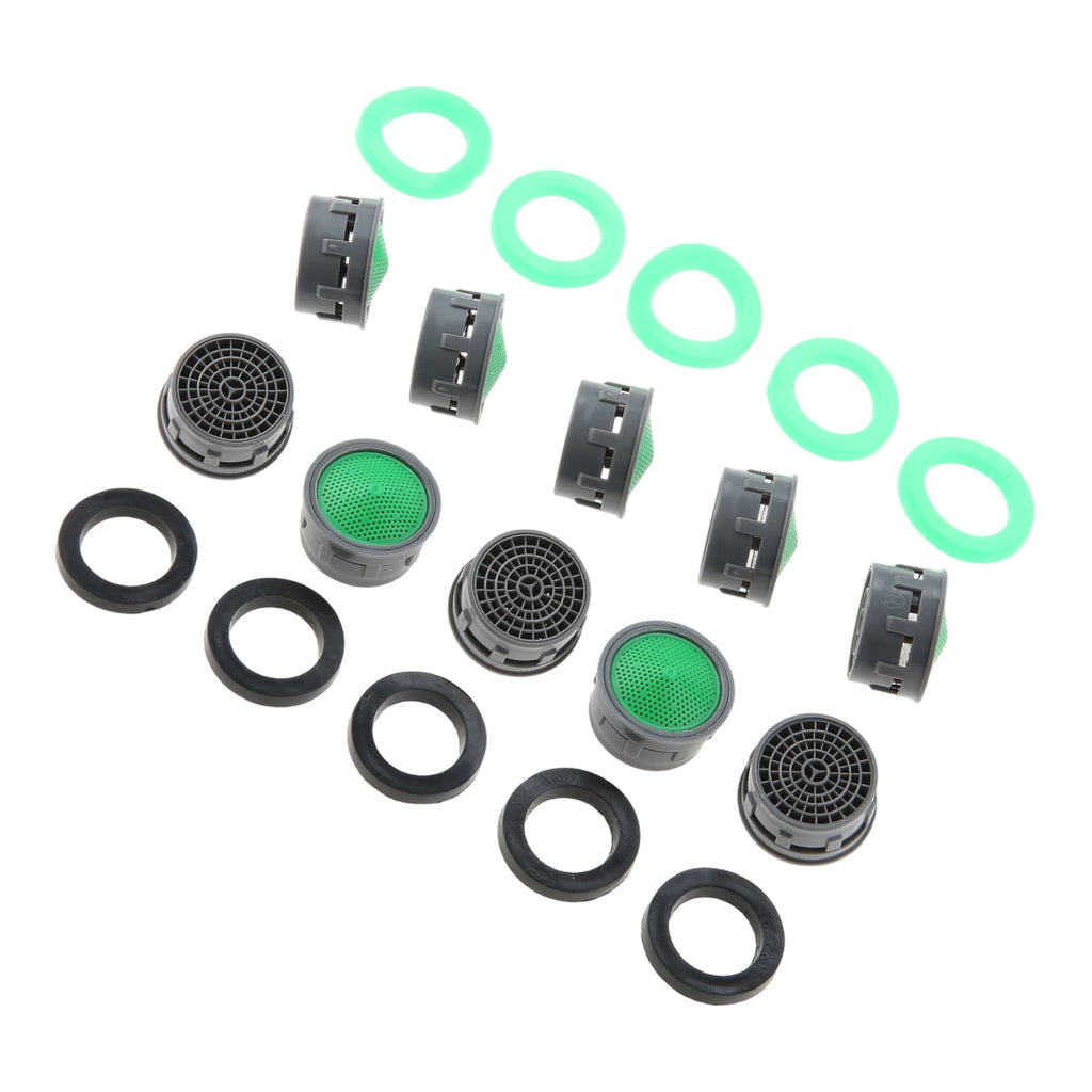 10/12/20PCS Green Plastic Faucet Aerator 21mm Anti-Splash Water Saving Tap Bubbler with Rubber O-Rings Kitchen Bathroom Oasis Select A 10pcs