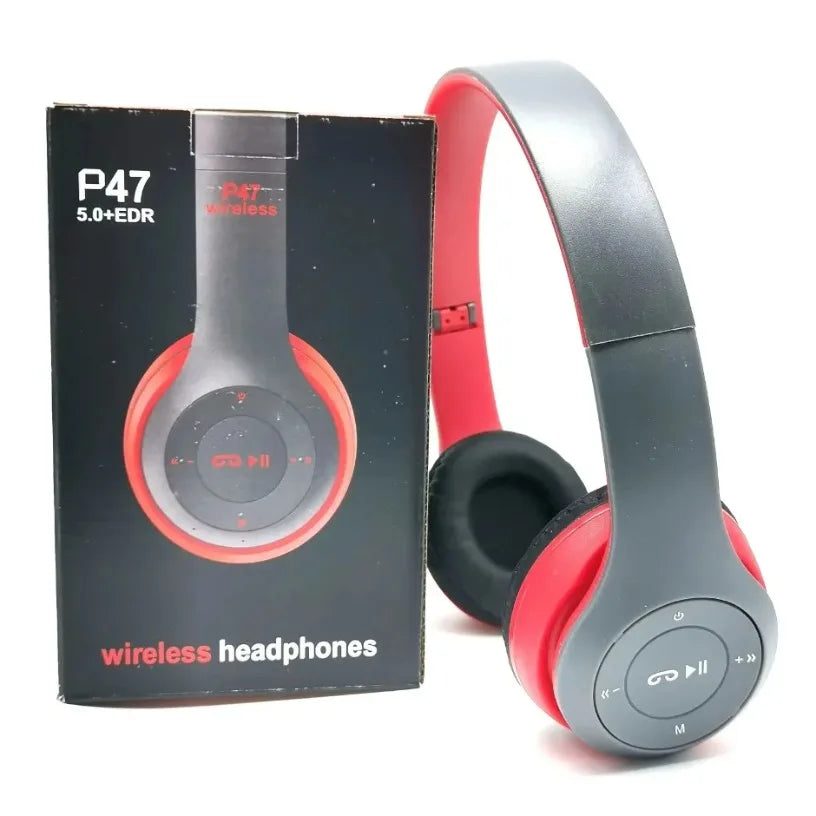 Stereo P47 Headset 5.0 Bluetooth Headset Folding Series Wireless Sports Game Headset for iPhone 16 15 14 13 12 Pro Max XiaoMi Oasis Select