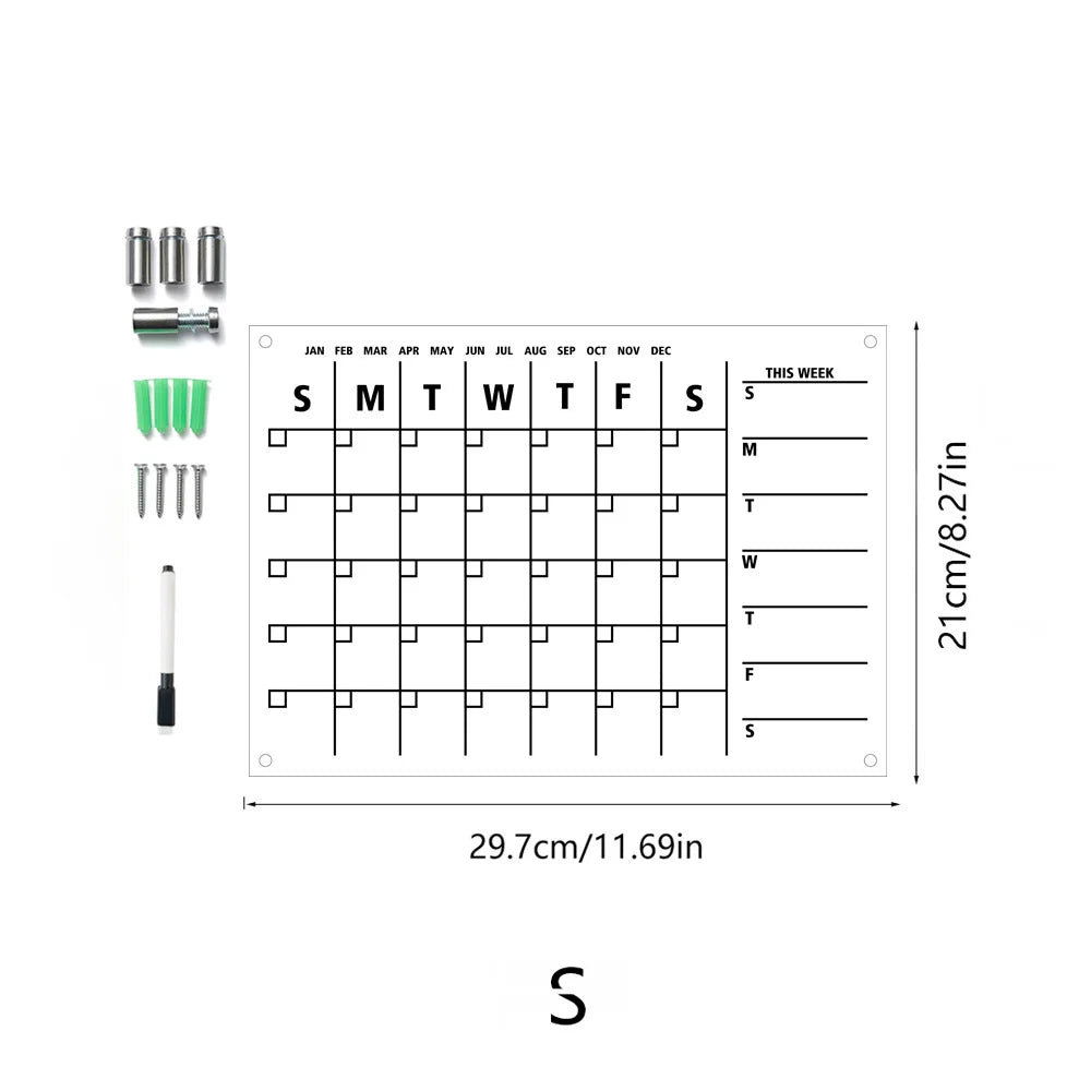 Acrylic UV printed calendar table study wall weekly plan can be erased itinerary Oasis Select TYU042-S
