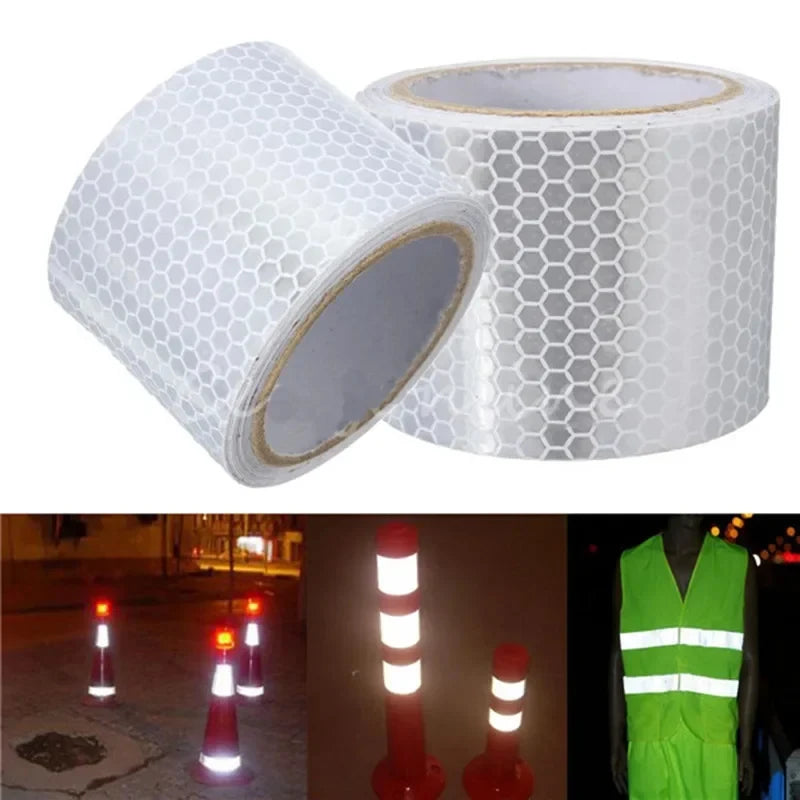 1/2/3pcs Car Reflective Tape Decor Decals Car Warning Safety Reflectante Tape Film Car Reflector Sticker Car Access Exterior 1M Oasis Select