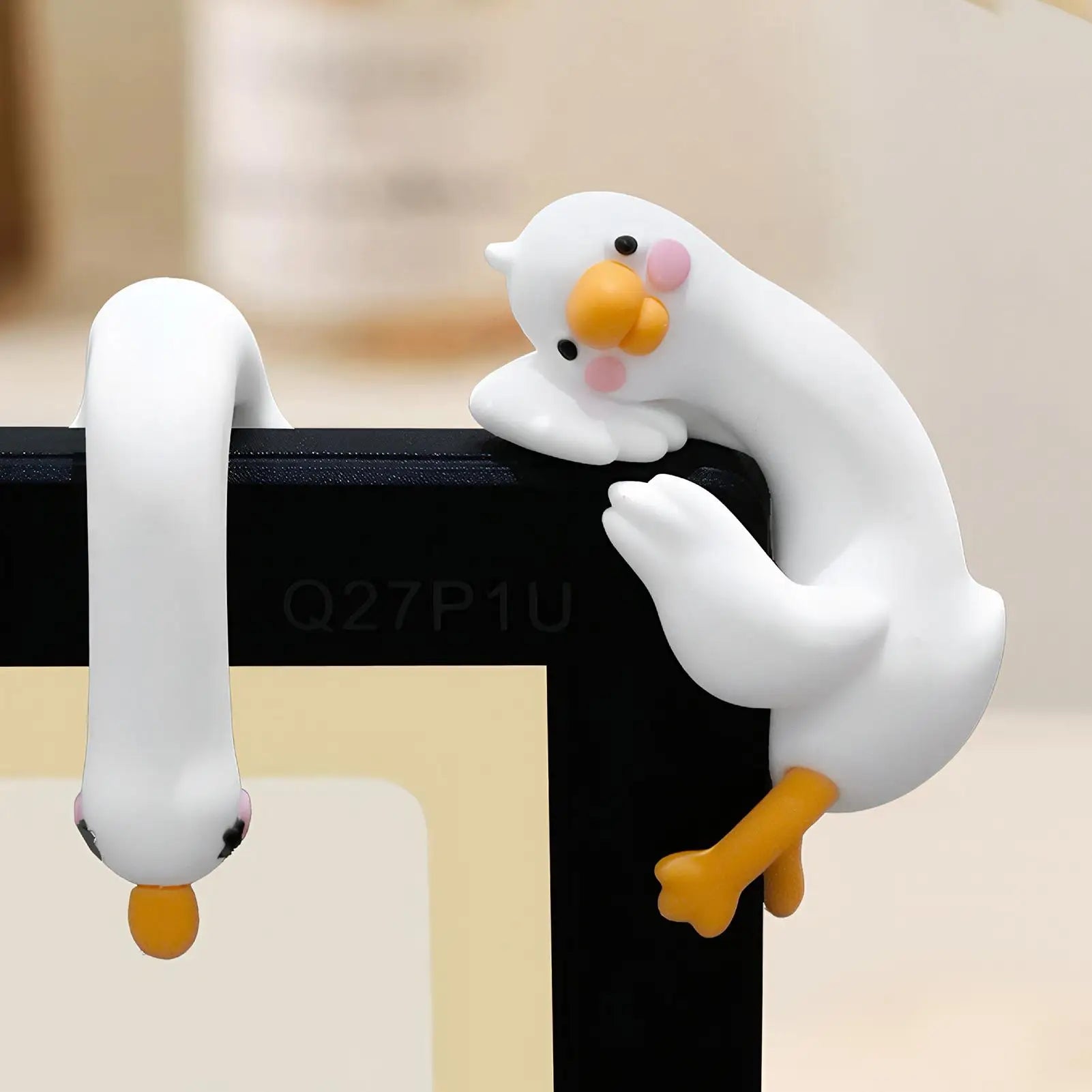 Computer Monitor Decor Figurines 4 Pieces Geese Dashboard Decorations Cute Sculpture for Home Bedroom Study Room Workplace Shelf Oasis Select