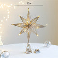 LED Christmas Tree Star Topper – Glitter Iron Ornament 20–30cm