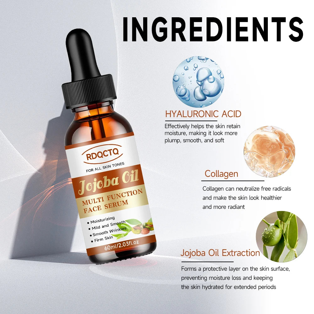 RDQCTQ Jojoba Oil Vitamin E Essential Oil Wrinkles，Brightens and tightens the skin, moisturizes and reduces dullness 4In1 Skin Oasis Select