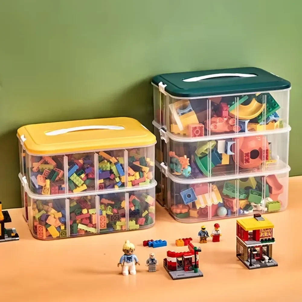 Stackable Building Block Storage Box Transparent Dustproof Moisture-proof Plastic Storage Boxes Kids Lego DIY Educational Toys Oasis Select