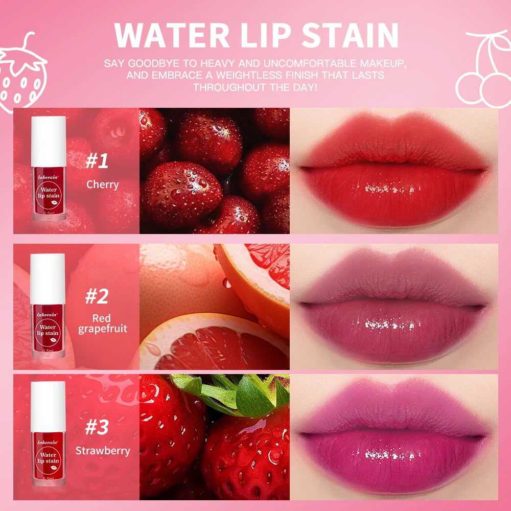 Fruity Water Lip Tin Lip Gloss Moisturizing Lip Glaze Long Lasting Lip Ink Face Lip Dual Purpose Liquid Lipstick Cosmetic Makeup Oasis Select