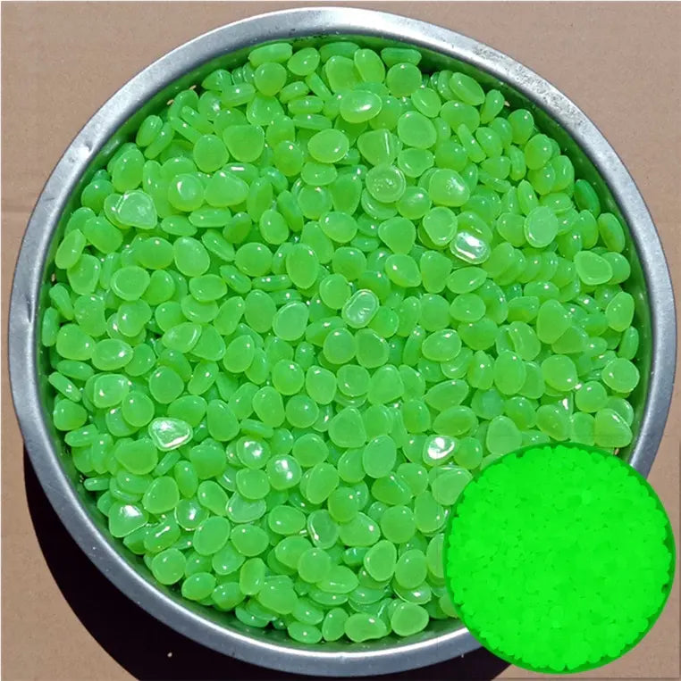 200Pcs Glow in the Dark Pebbles – Garden, Aquarium & Patio Decorative Garden Pebbles Oasis Select Green 1cm