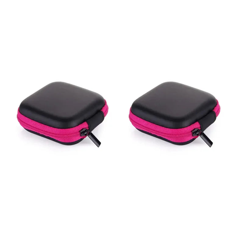 1/3Pcs Zipper Storage Bag For Wired Earphone Data Cable Mini Portable Small Square Bag For AirPods Key Money Bag Protector Case Oasis Select 2pcs rose
