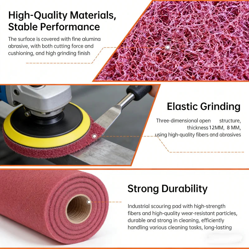 5M Brushed stainless steel Scouring pad Abrasive Tools Rust removal Polishing for industry Metals Wood Paint Hand brush Tool Oasis Select
