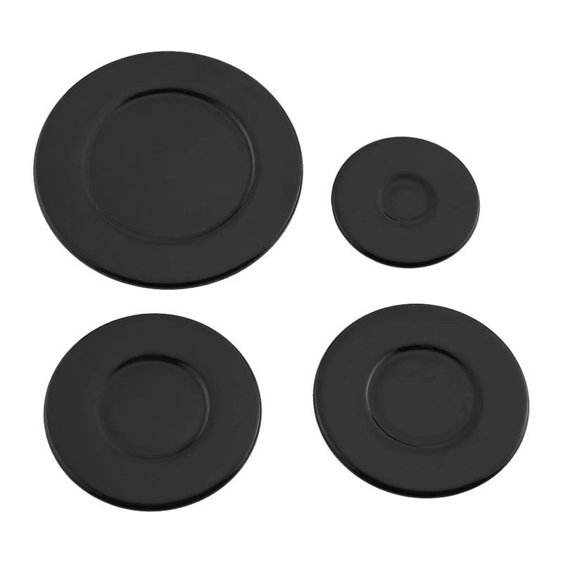 WISH 4 Pcs Cooker Hob Gas Burner Cap 55Mm 75Mm 100Mm For Oven Gas Hob Burner Crown Flame Cap Kitchen Accessories Oasis Select Black Concave