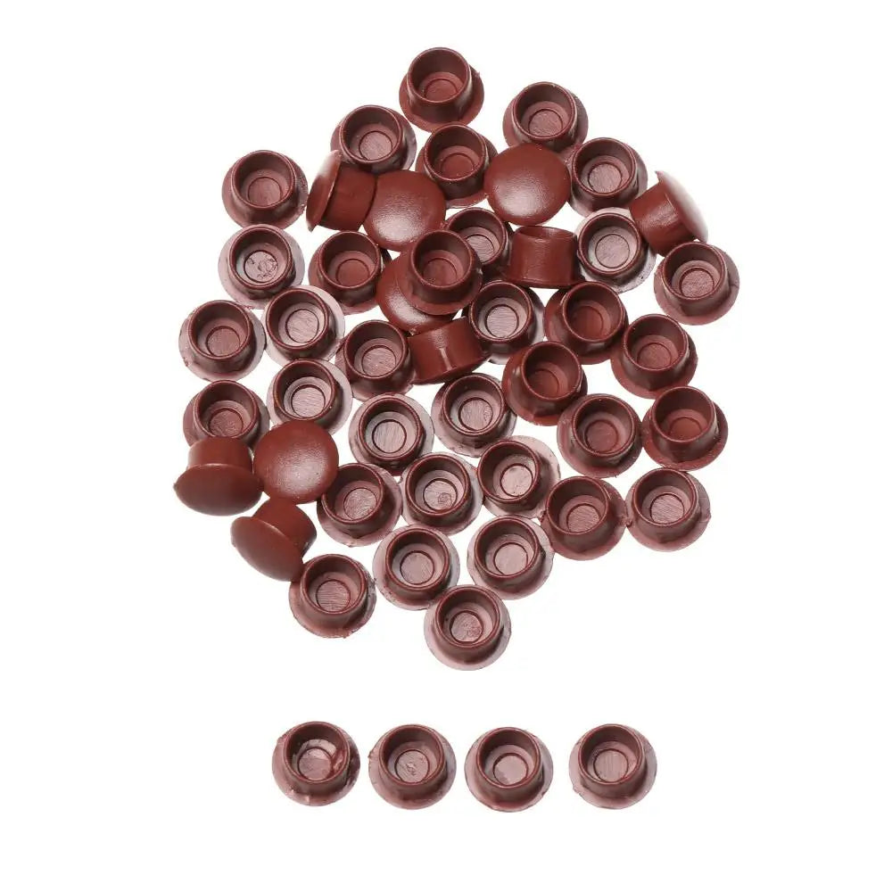 50Pcs Practical Exterior Hole Ornament Hardware Screw Decor Furniture Hole Covers Protective Cap Dust Plug Stopper Oasis Select 10mm-red brown