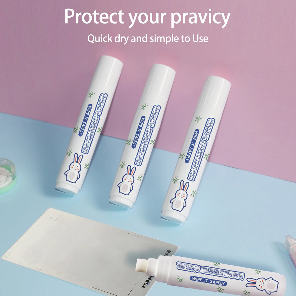 Thermal Paper Correction White Out Liquid Pen Parcel Express Tool for Thermal Label Information Eraser Privacy Protection Pen Oasis Select