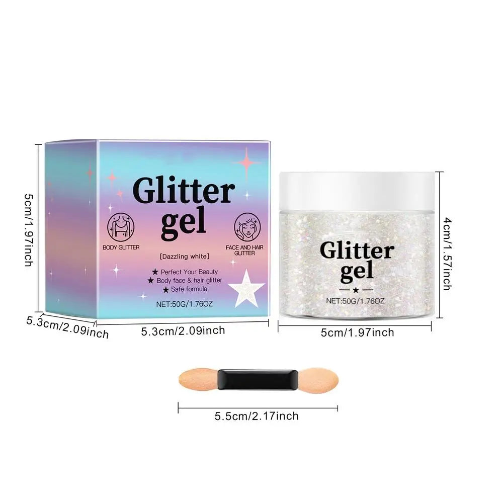 Eye Glitter Nail Hair Body Face Gel Natural Glitter Makeup Eye Glitter Face Body Lip Glitter Eyeshadow Polarizing Stage Makeup Oasis Select WHITE China Mainland