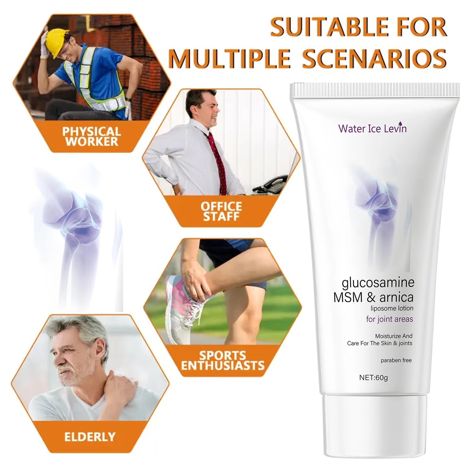 Glucosamine MSM & Arnica Joint Cream – Liposome Lotion 60g Joint Moisturizing Cream Oasis Select