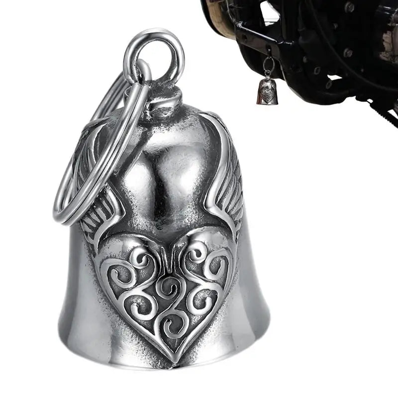 Motorcycle Bell Fashion Lucky Bell Pendant Heart Wing Motorcycle Bell for Men Motorcycle Punk Rock Exorcism Pendant Accessories Oasis Select