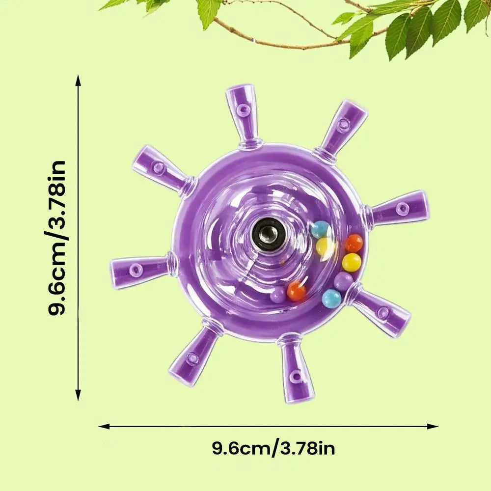 Interactive Parrot Rotating Windmill Toy Bird Cage Toy For Parrots Rotating Treat Dispenser For Mental Stimulation Entertainment Oasis Select Dark Purple