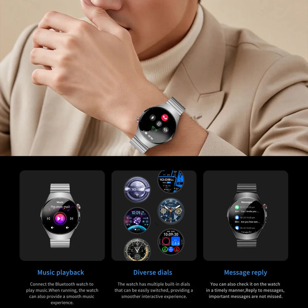 New Strong Light Flashlight Bracelet BT Call Smartwatch Men Health Monitor Sports Multilingual Business Smart Watches Waterproof Oasis Select