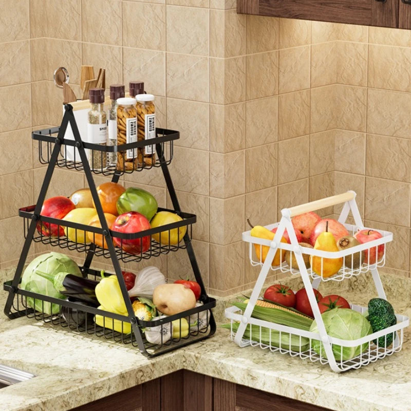 Kitchen Multifunctional Vegetable and Fruit Storage Rack Fruit Plate Snack Vegetable Shelf Portable Candy Tray Fruit Basket Oasis Select