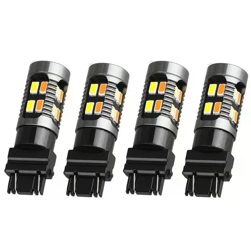 10X LED Light Dual Color Bulb T25 3157 P27-7W 5630 20SMD Canbus Car Brake Reverse Lamp Turn Signal White Amber Oasis Select Default Title