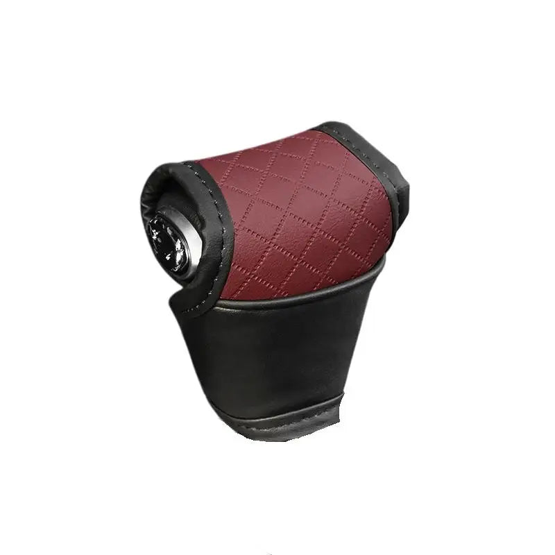 1Pcs PU Leather NonSlip DustProof Shifter Knob Protector Universal Car Gear Shift Cover Gear Lever Interior Decor Accessories Oasis Select Black Red