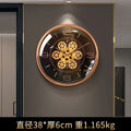 New Creative Wall Clock for Living Room Mechanical Light Luxury Wall-mounted Decorative Clock Without Drilling Oasis Select BLACK 38cm