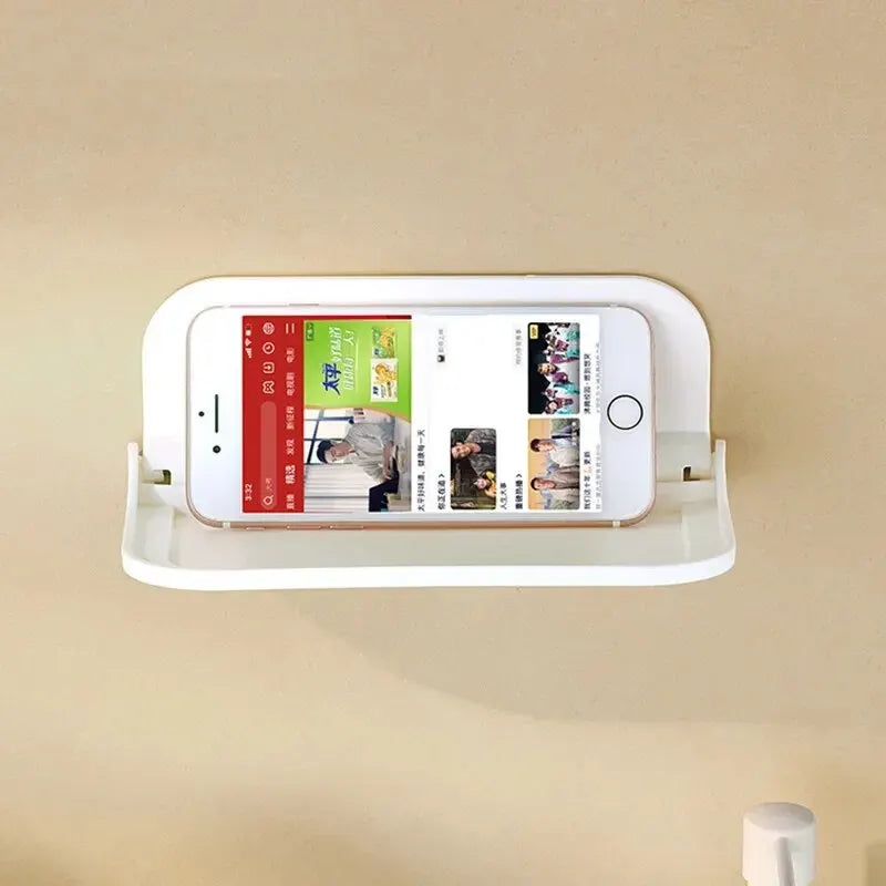Folding Wall Mounted Shelf – Punch-Free Storage Rack & Holder Folding Wall Shelf Oasis Select
