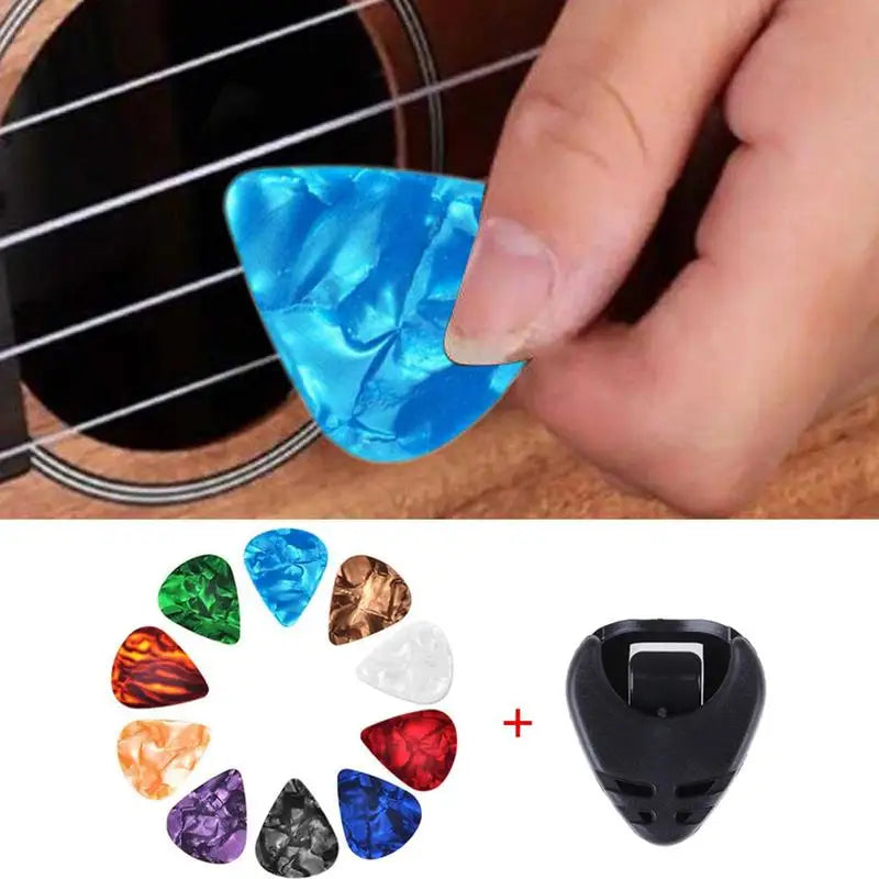 Guitar Picks Bulk 10 Pcs Multicolor Guitar Picks Portable Finger Picks Self-Adhesive Colorful Guitar Picks Electric Guitar Pick Oasis Select