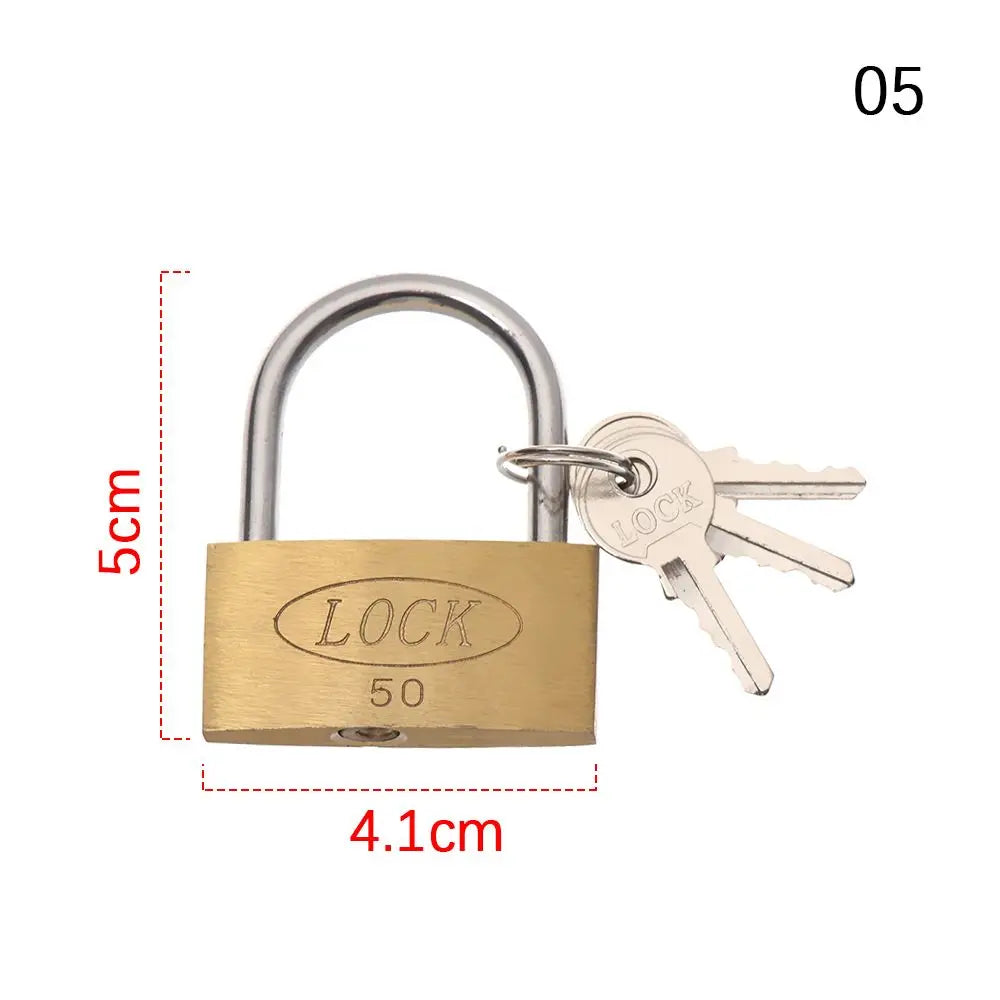 Mini Copper Lock with 2 Keys Brass Padlock Travel Luggage Case Padlock Security Tools Locker Case Supply Home Improvement Oasis Select 4.1x5cm