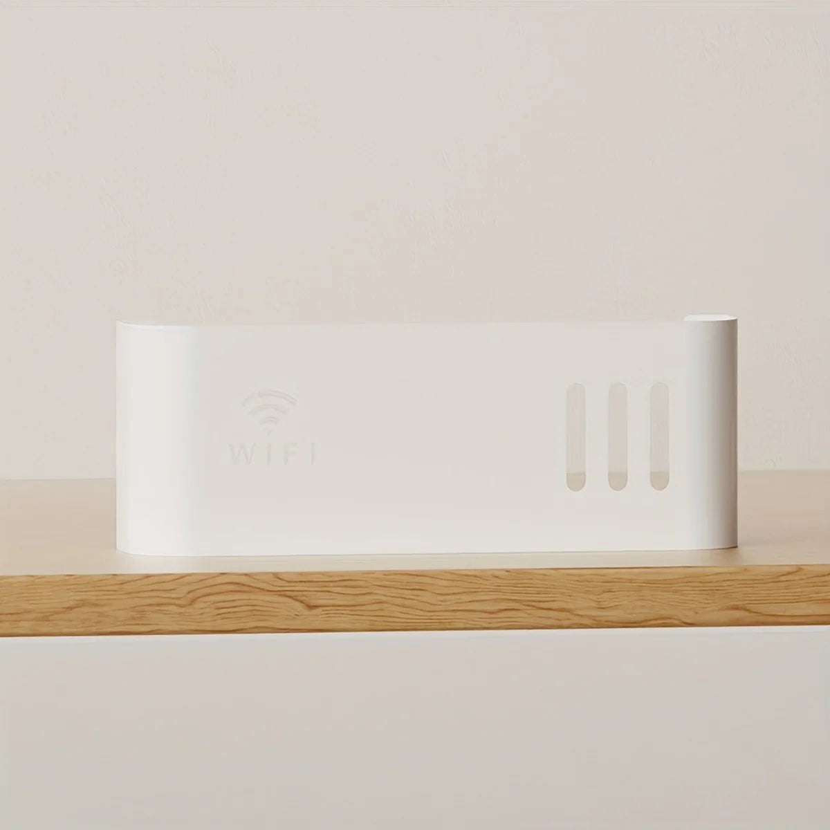 Plastic storage box for 1pc WIFI router, wall mounted without drilling, suitable for walls and desktops Oasis Select WHITE