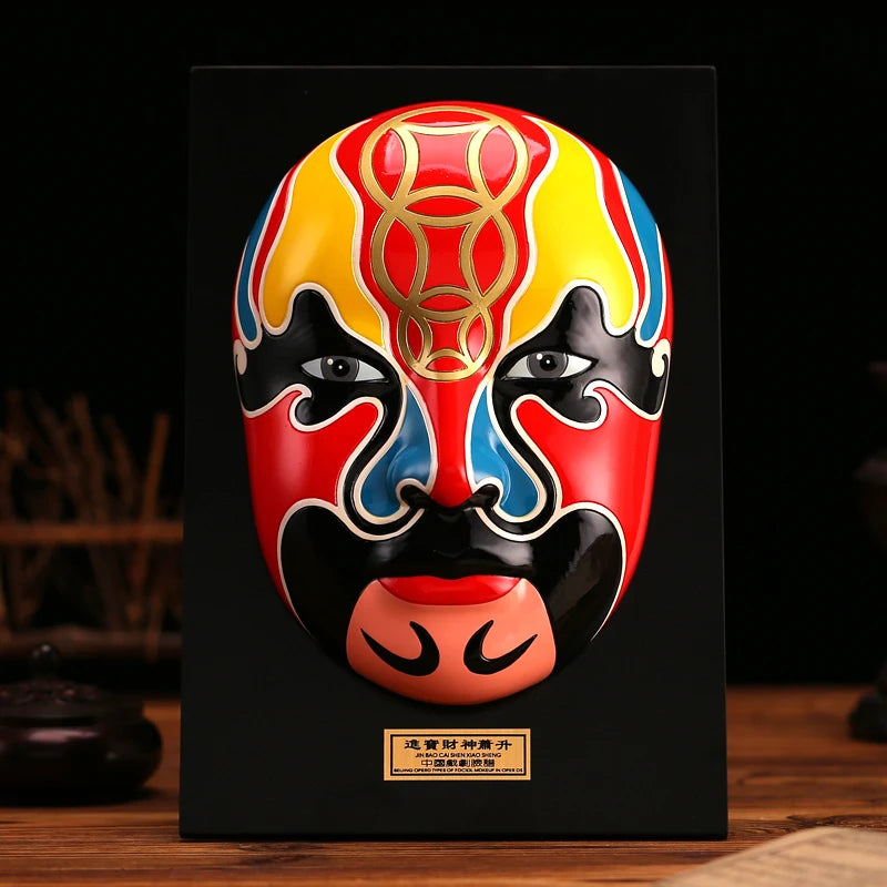 Large Peking Opera Facial Mask Five Road God Wealth Hanging Wall
