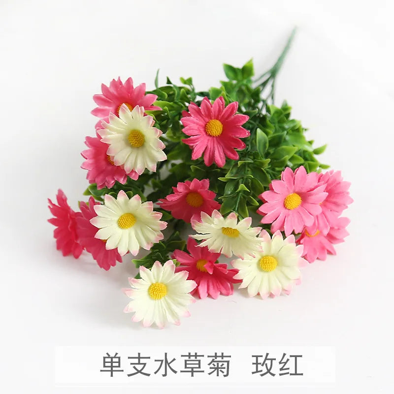 15-Head Faux Silk Daisy Bouquet | Wedding & Home Decor