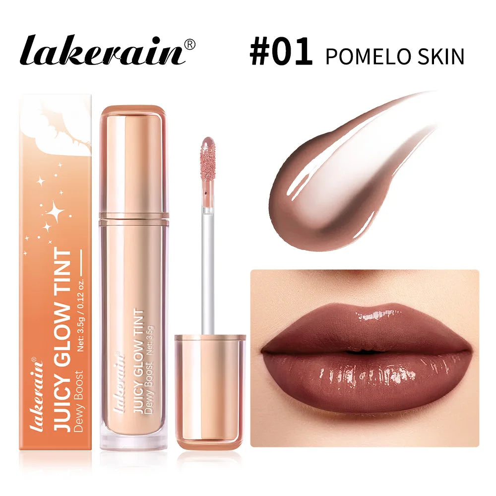 Mirror Lip Glow Tint Long-wearing Hydration Moisturizing Juicy Lip Gloss Non-sticky Color Stays Put Lips Care Plumping Gloss Oil Oasis Select 01Pomelo Skin