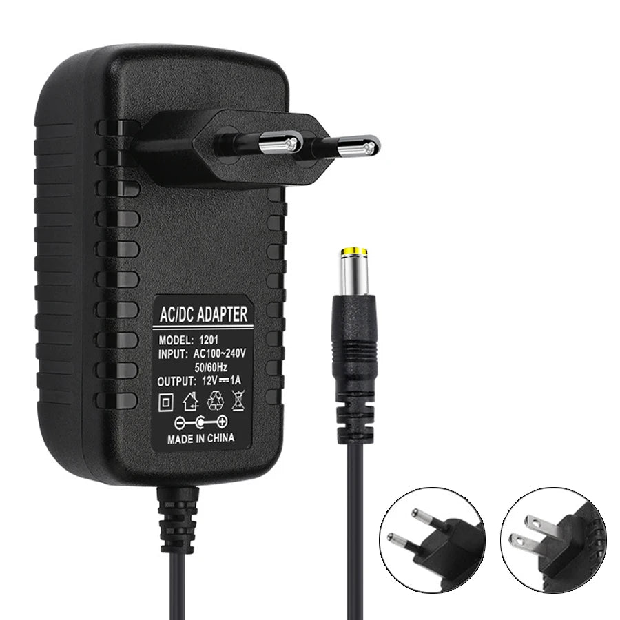 12V DC Power Supply Adapter 1A/2A/3A – LED Strips & Routers Power Supply Adapter Oasis Select 12V 1A US