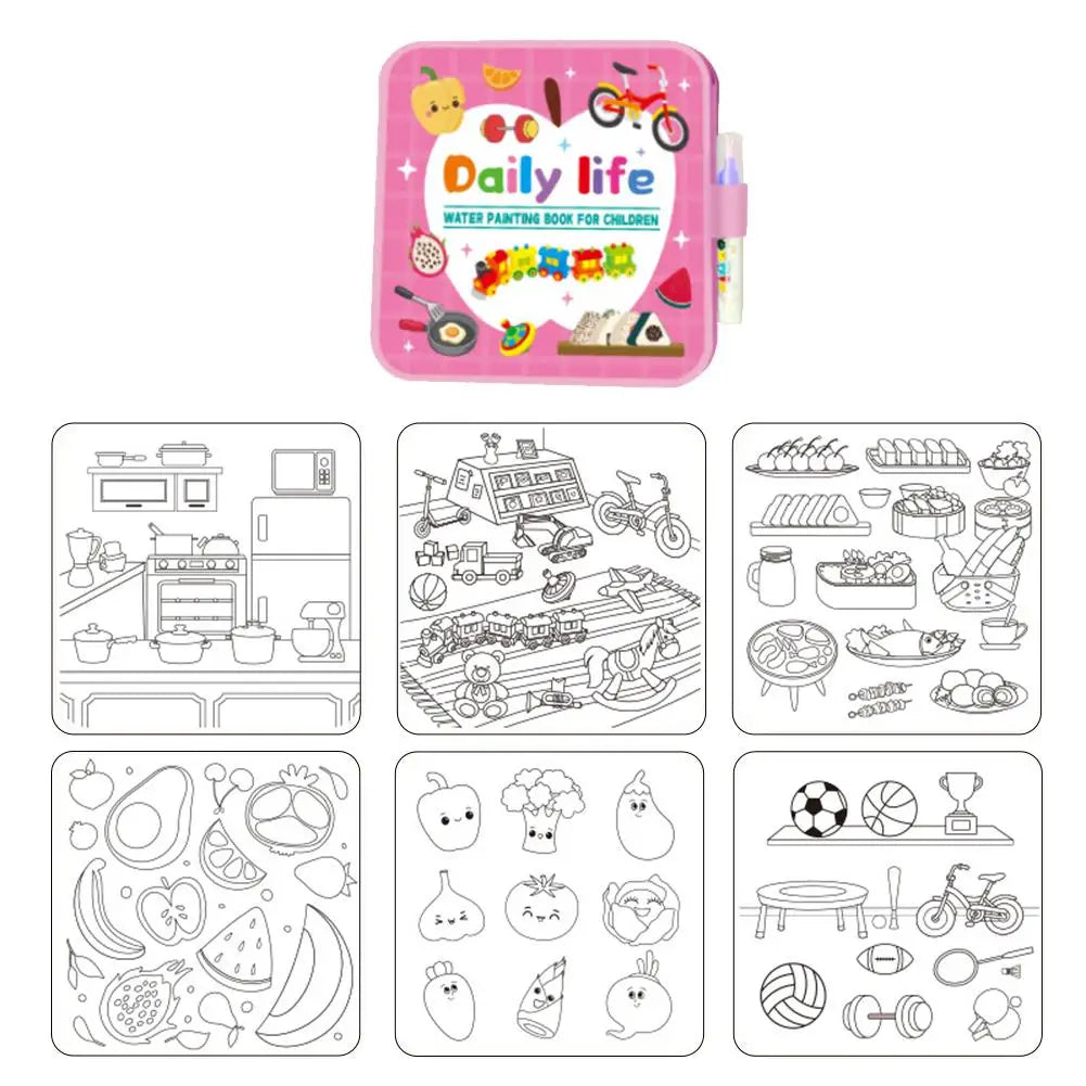 Magic Water Drawing Book DIY Doodle Water Drawing Book Coloring Books Birthday&Holiday Gift For Children Educational Toys Oasis Select C